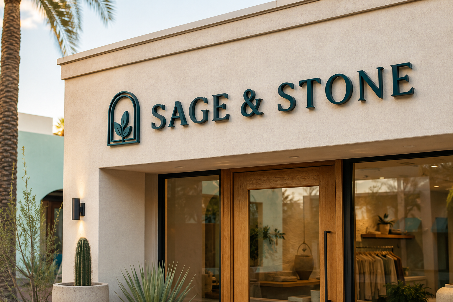 Dimensional exterior letters designed for strong street presence.